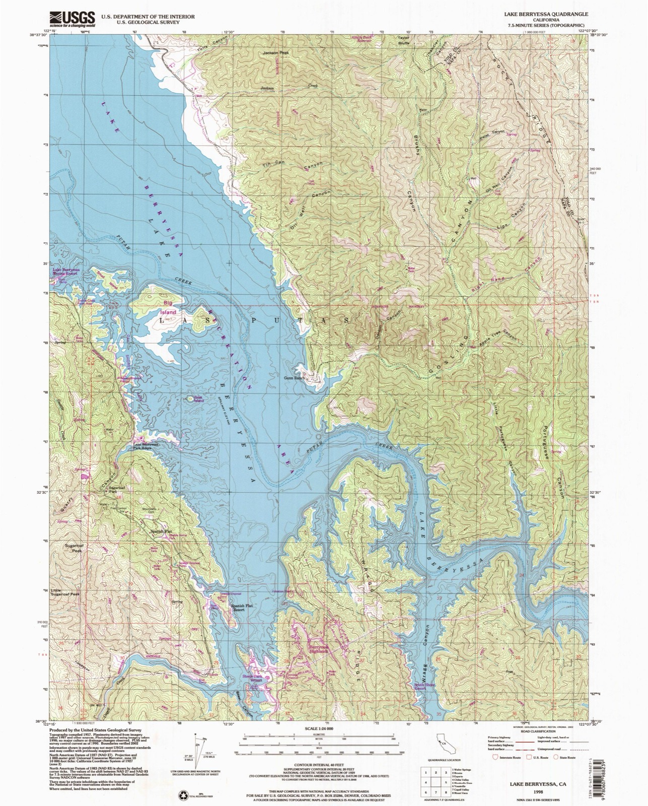 Topographic sheet of Steel Canyon Resort, surveyed 1998