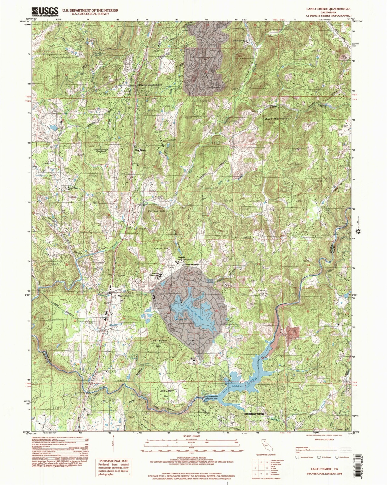 Topographic sheet of Higgins Corner, surveyed 1998
