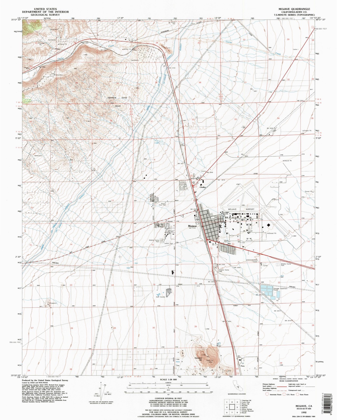 Topographic sheet of Chaffee, surveyed 1992