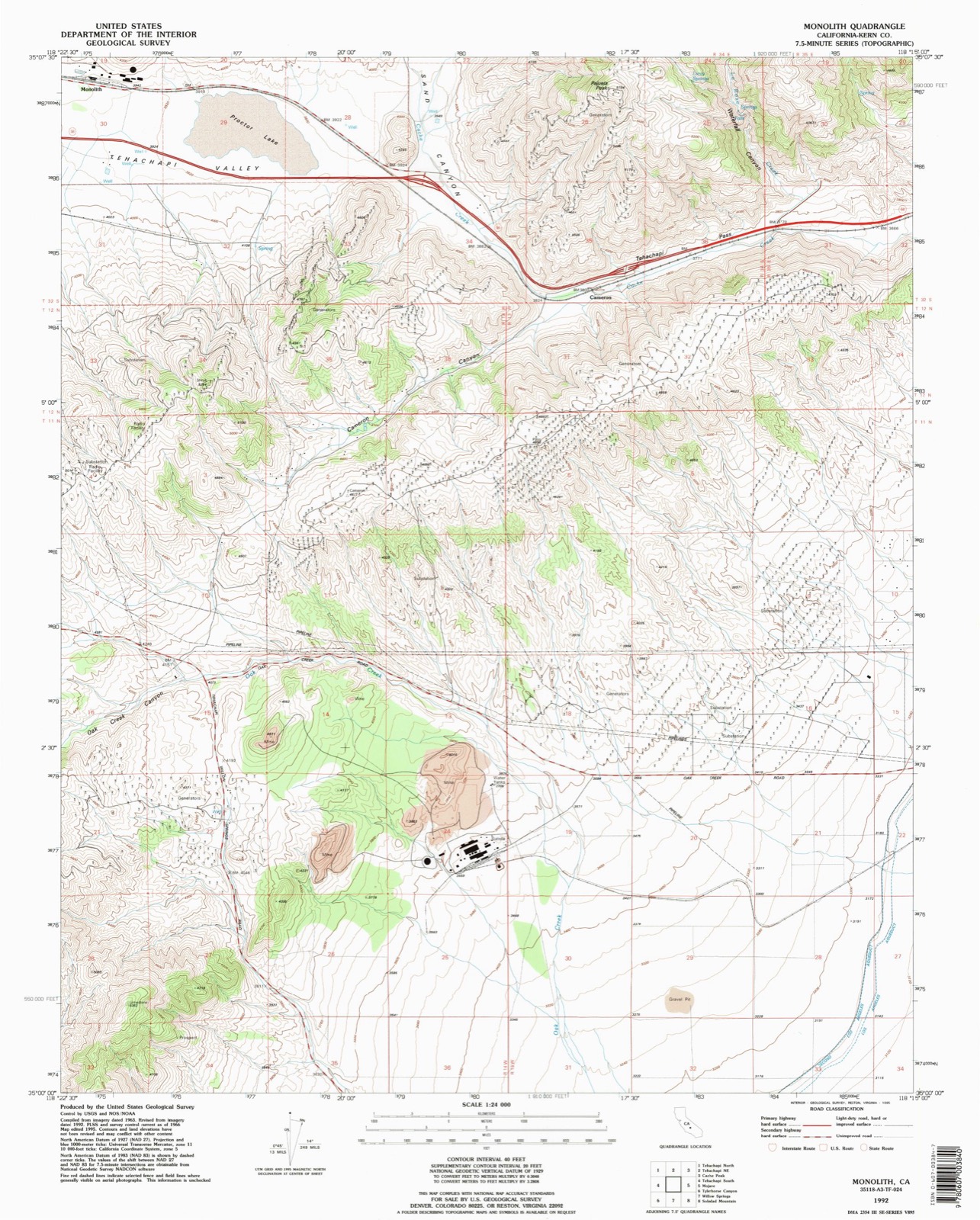 Topographic sheet of Cameron, surveyed 1992