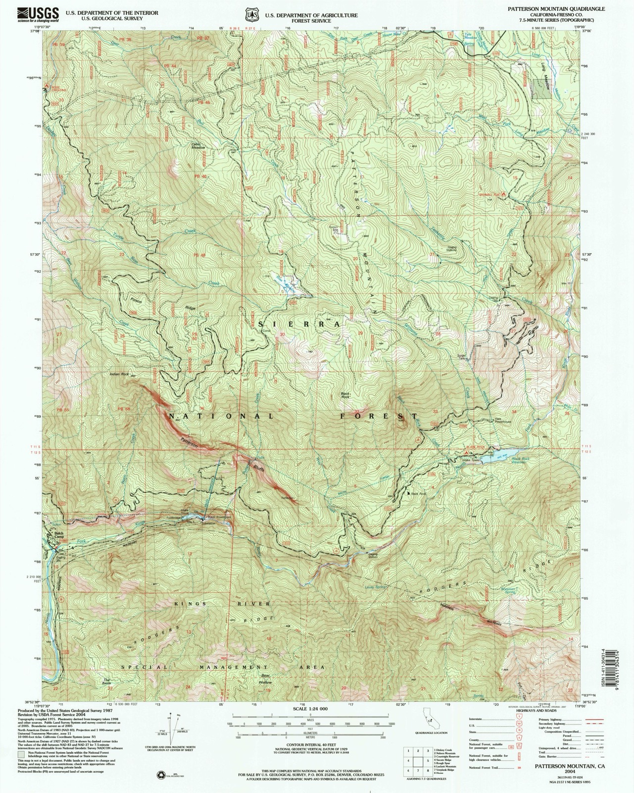 Topographic sheet of Balch Camp, surveyed 2004