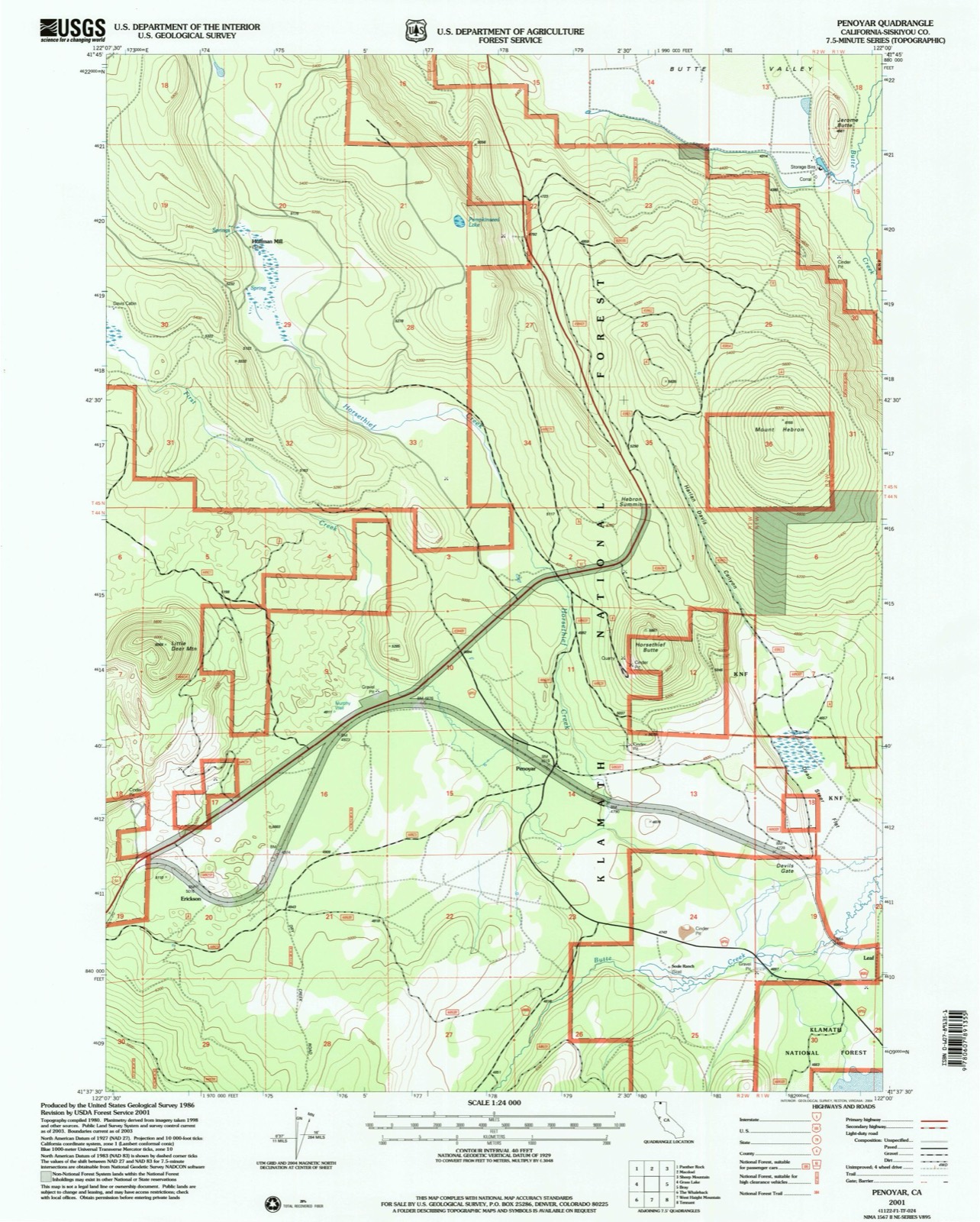 Topographic sheet of Jerome, surveyed 2001