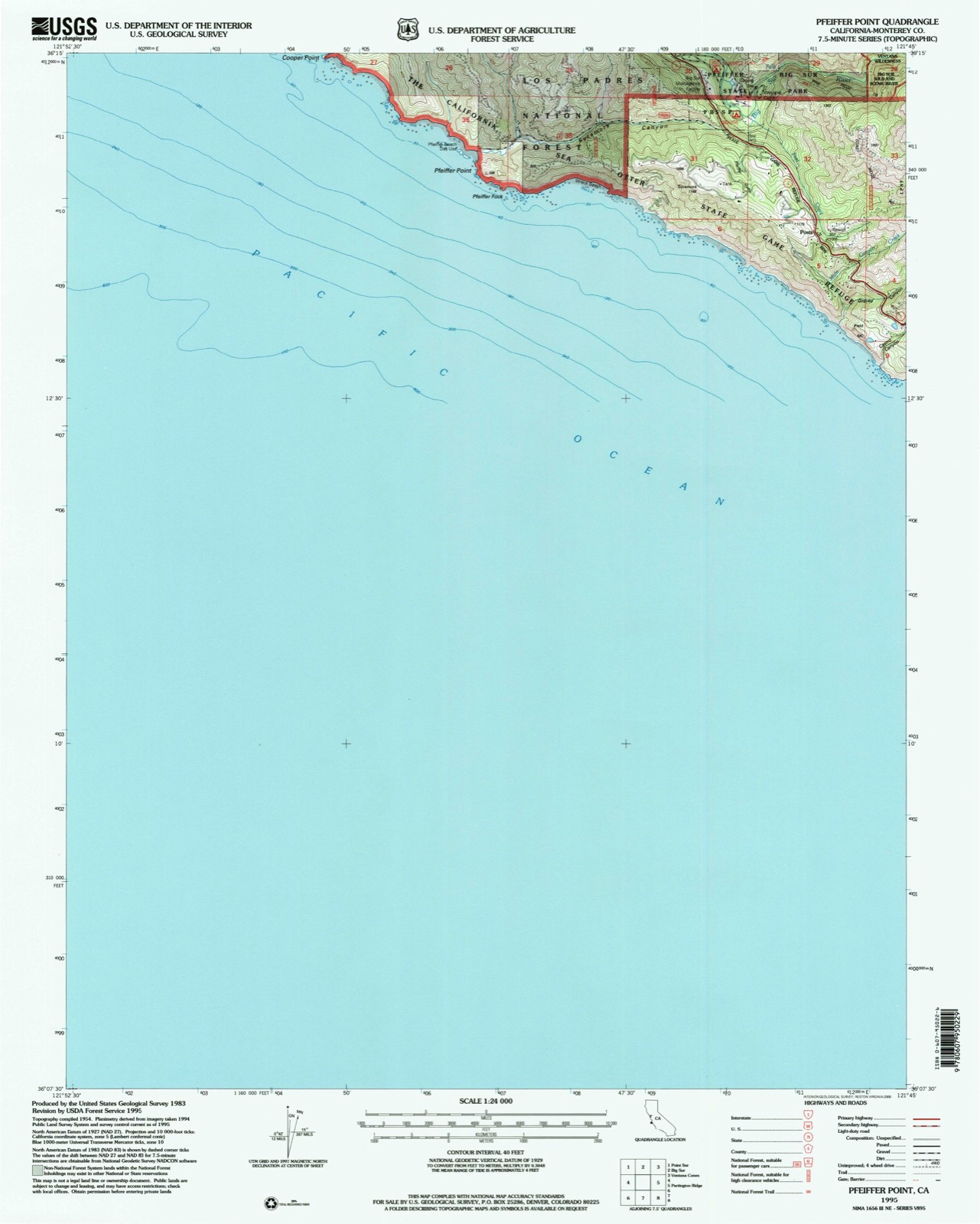 Topographic sheet of Posts, surveyed 1995