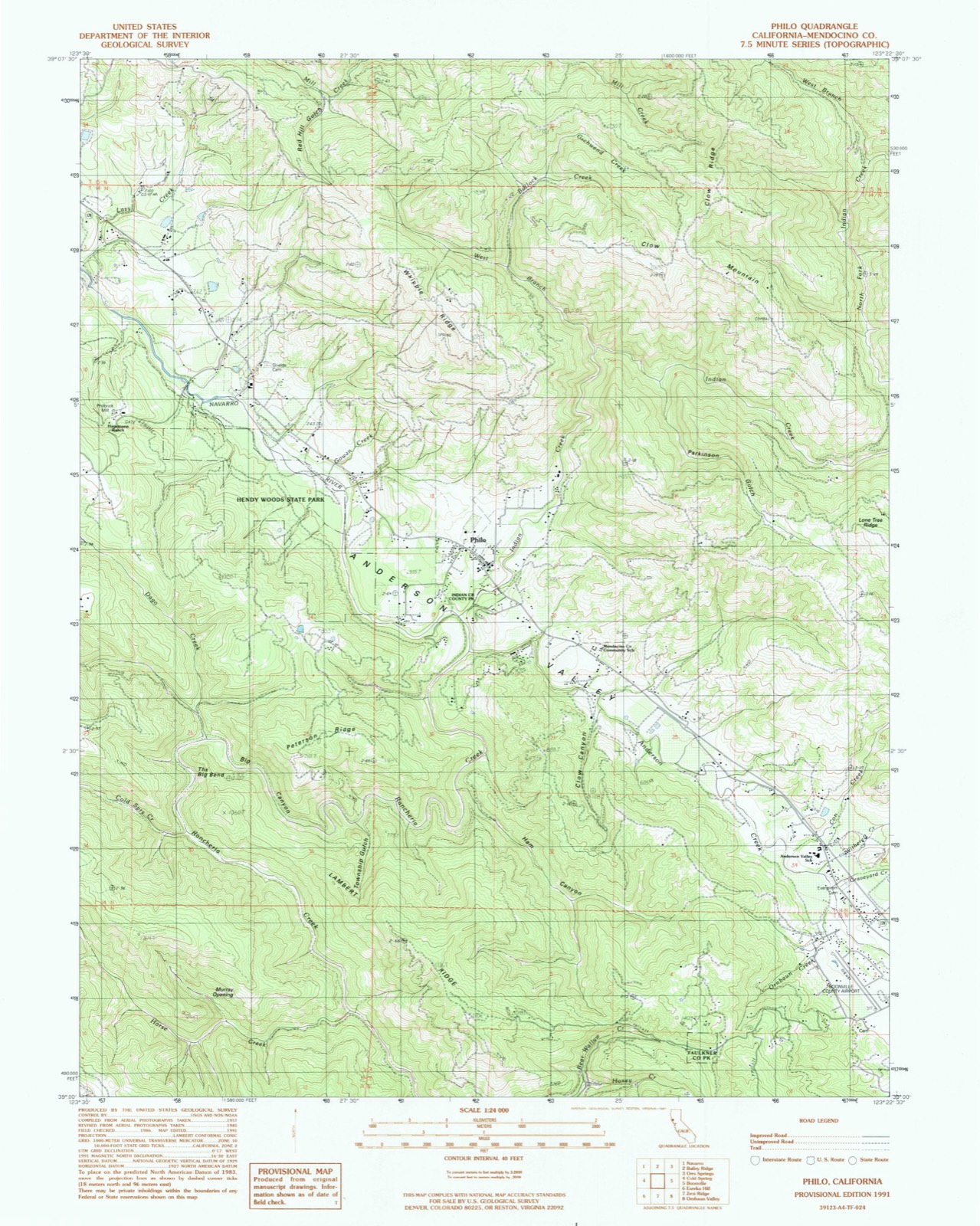 Topographic sheet of Philo, surveyed 1991