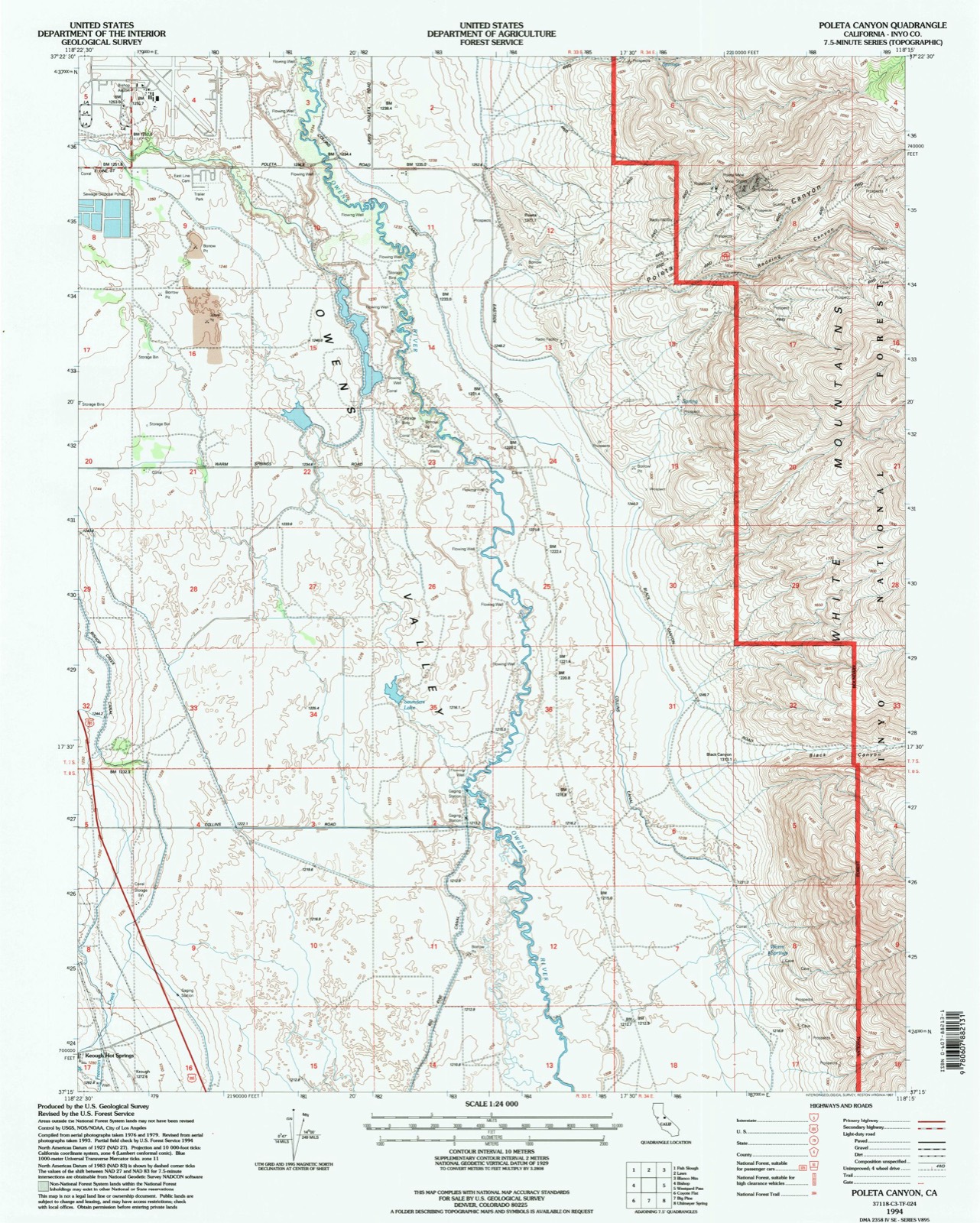 Topographic sheet of Poleta, surveyed 1994