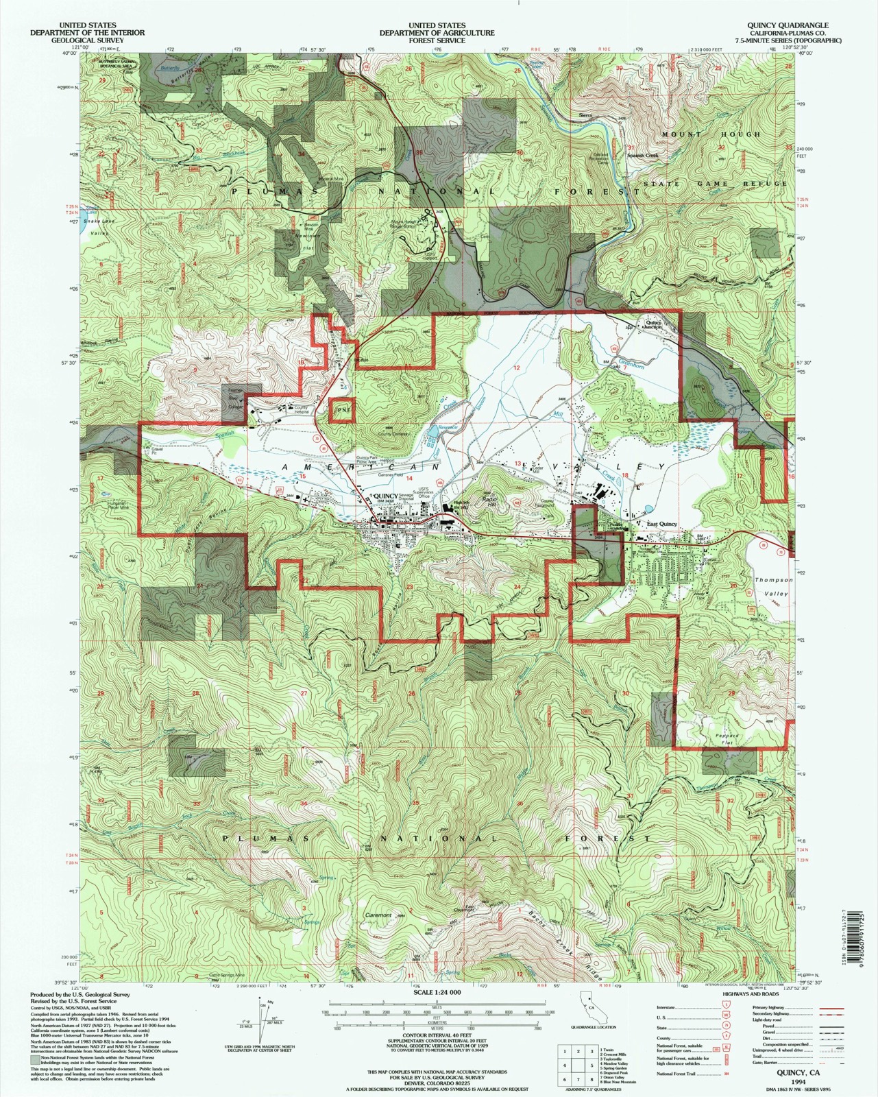 Topographic sheet of Quincy Junction, surveyed 1994