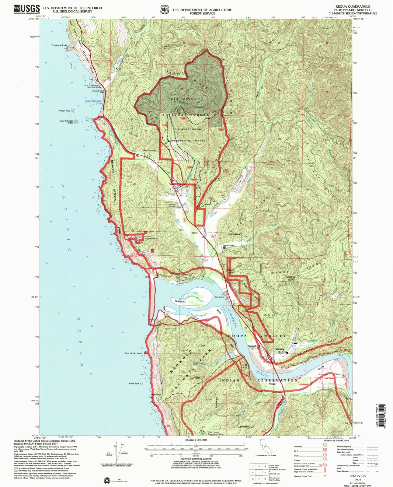 Topographic sheet of False Klamath, surveyed 1997