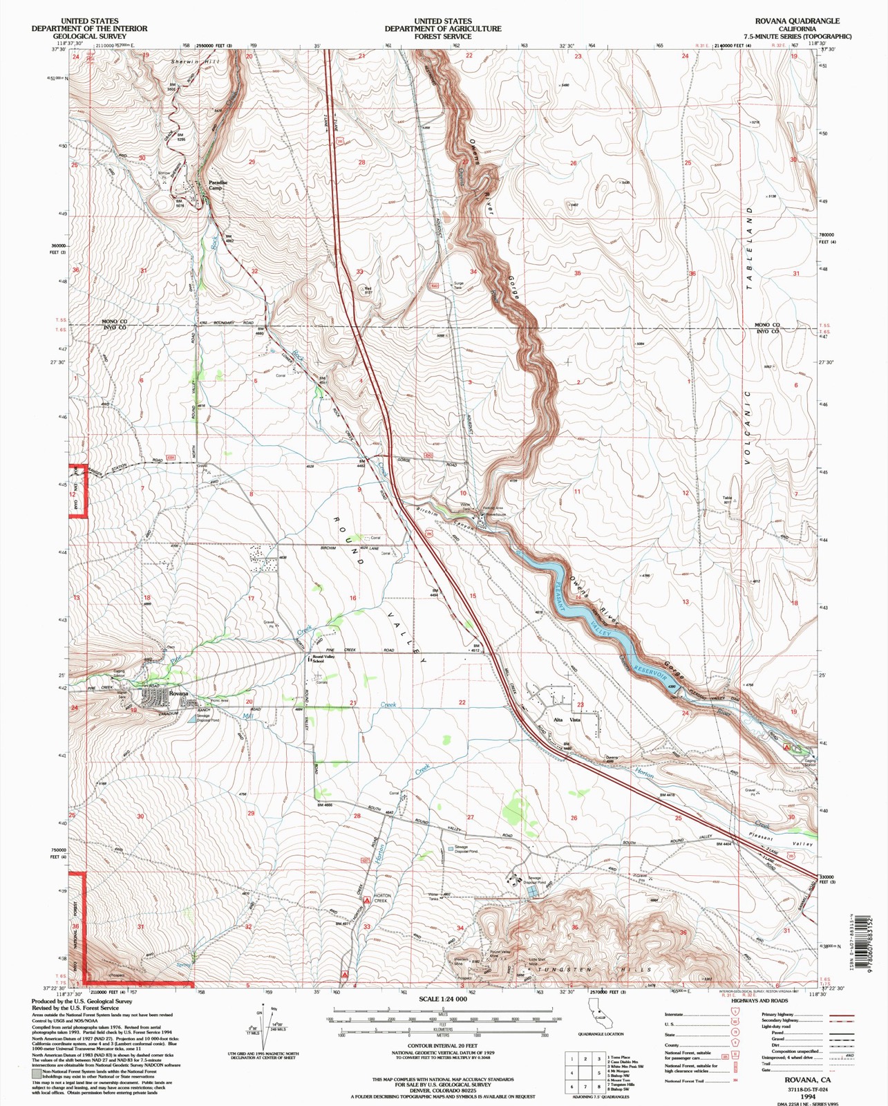 Topographic sheet of Alta Vista, surveyed 1994