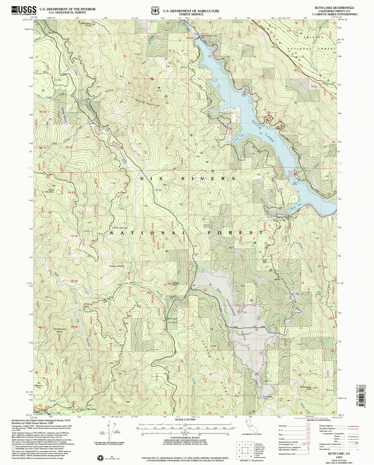 Topographic sheet of Ueland Place, surveyed 1997