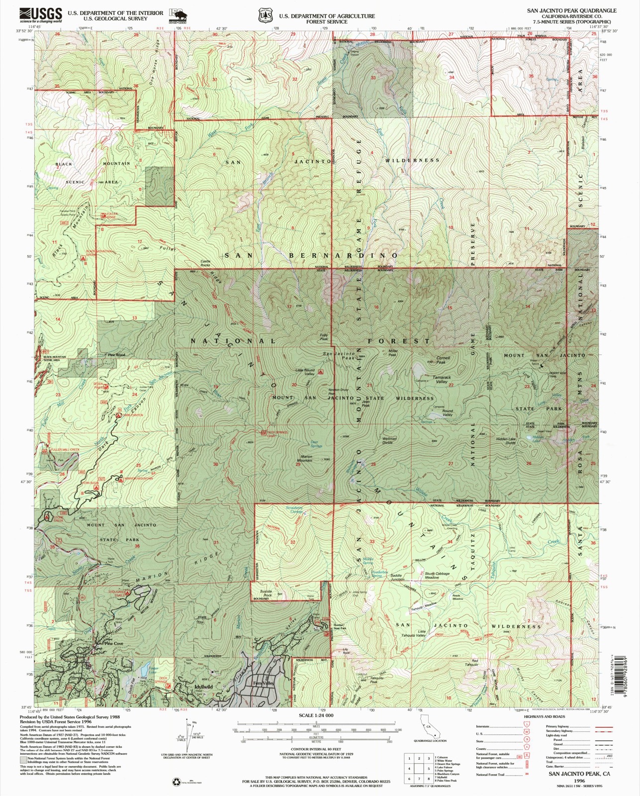Topographic sheet of Pine Wood, surveyed 1996