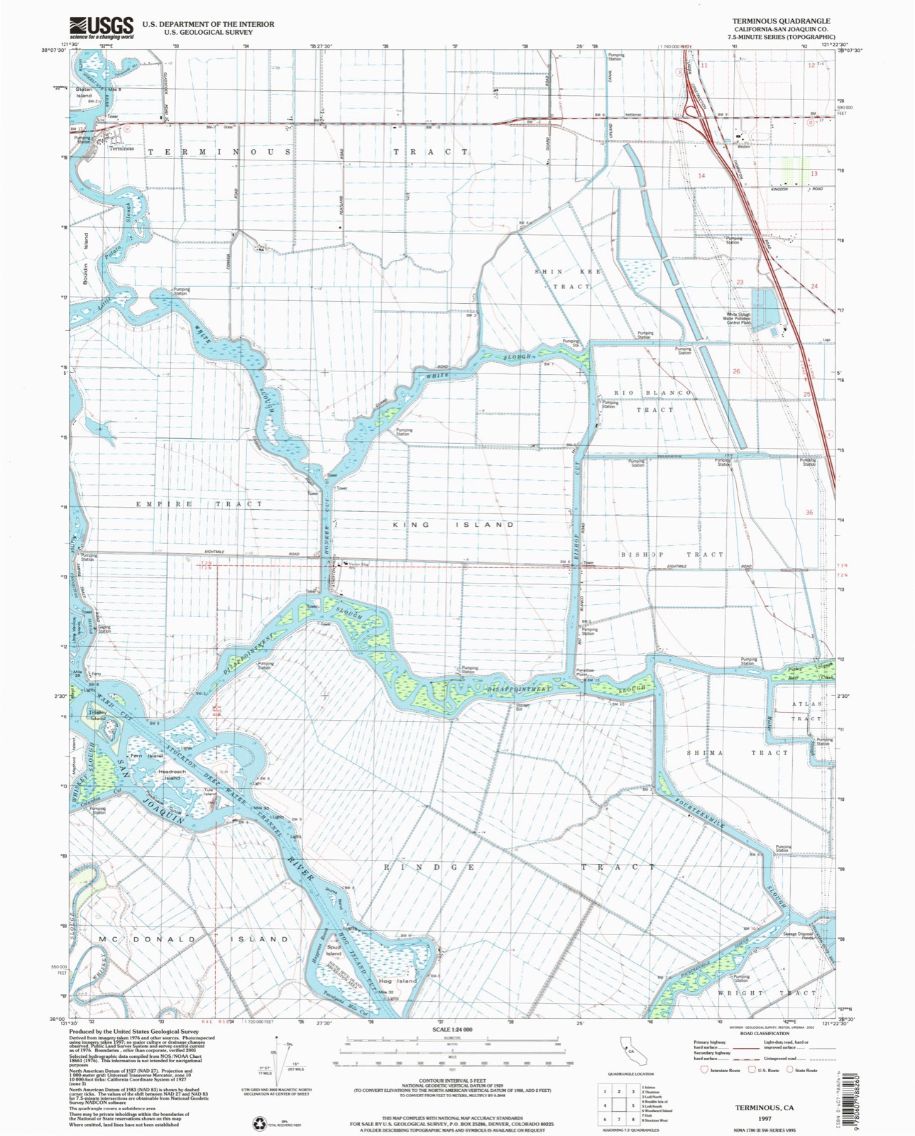 Topographic sheet of Terminous, surveyed 1997