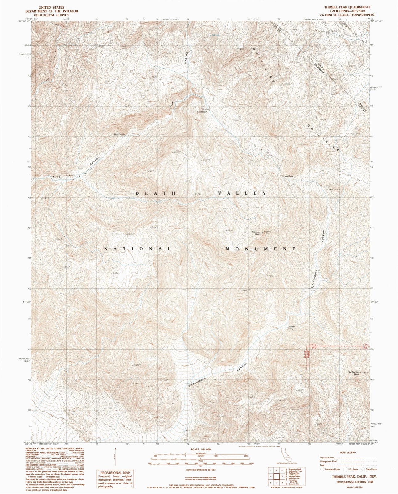 Topographic sheet of Leadfield, surveyed 1988