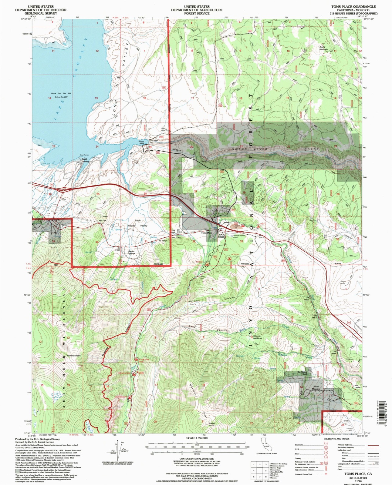 Topographic sheet of South Landing, surveyed 1994