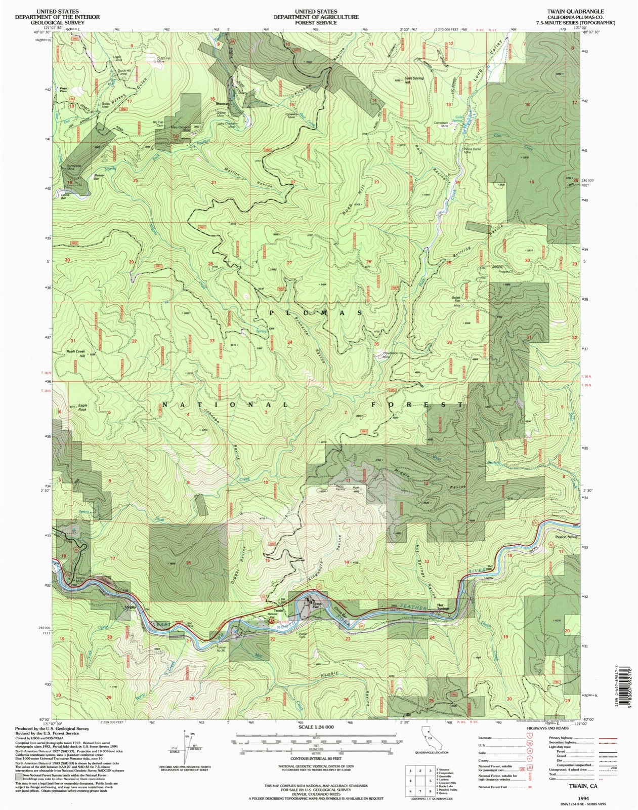 Topographic sheet of Virgilia, surveyed 1994