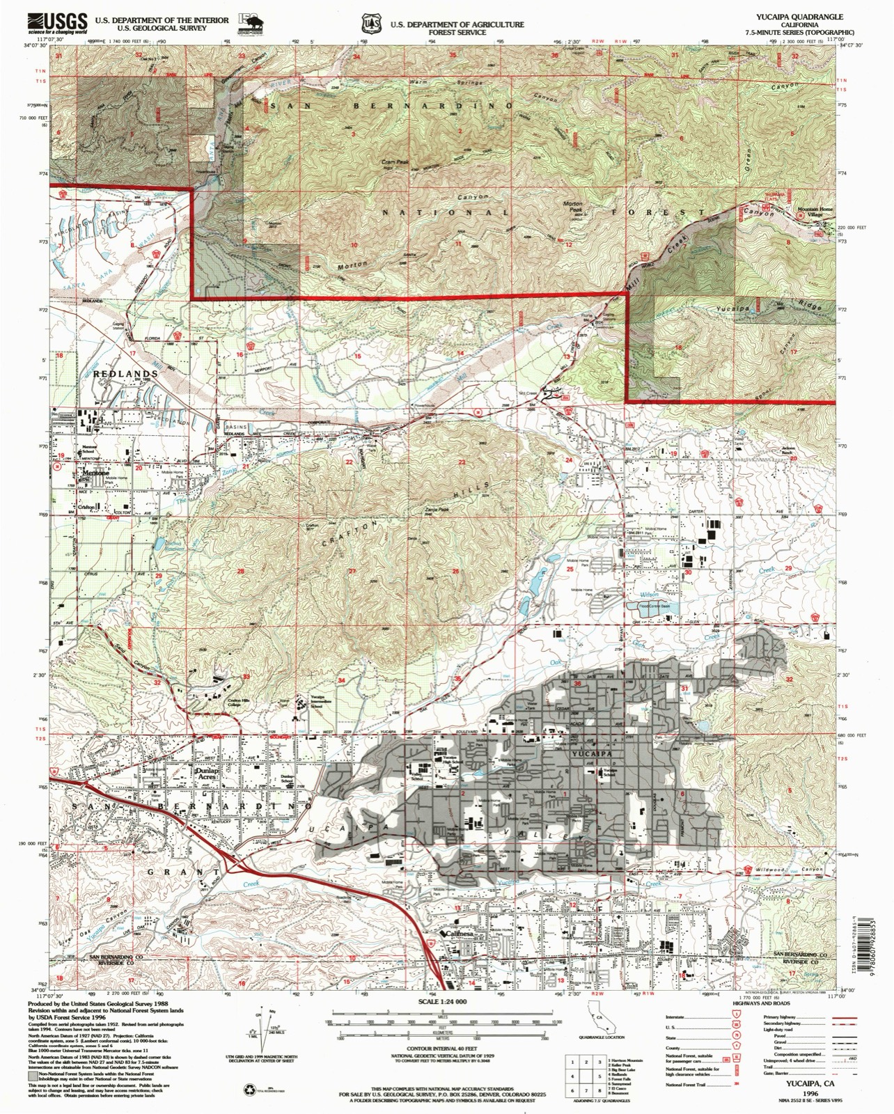 Topographic sheet of Crafton, surveyed 1996