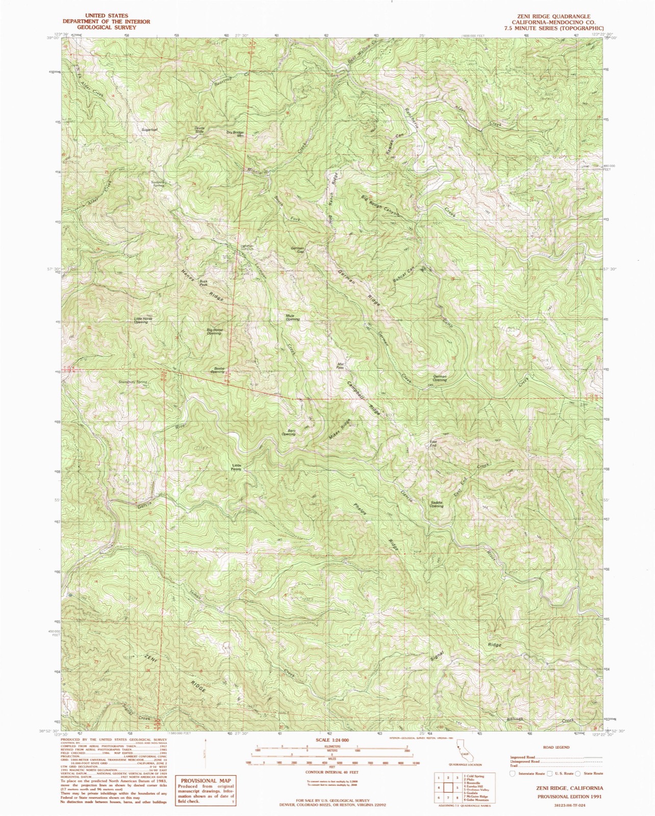 Topographic sheet of Little Penny, surveyed 1991