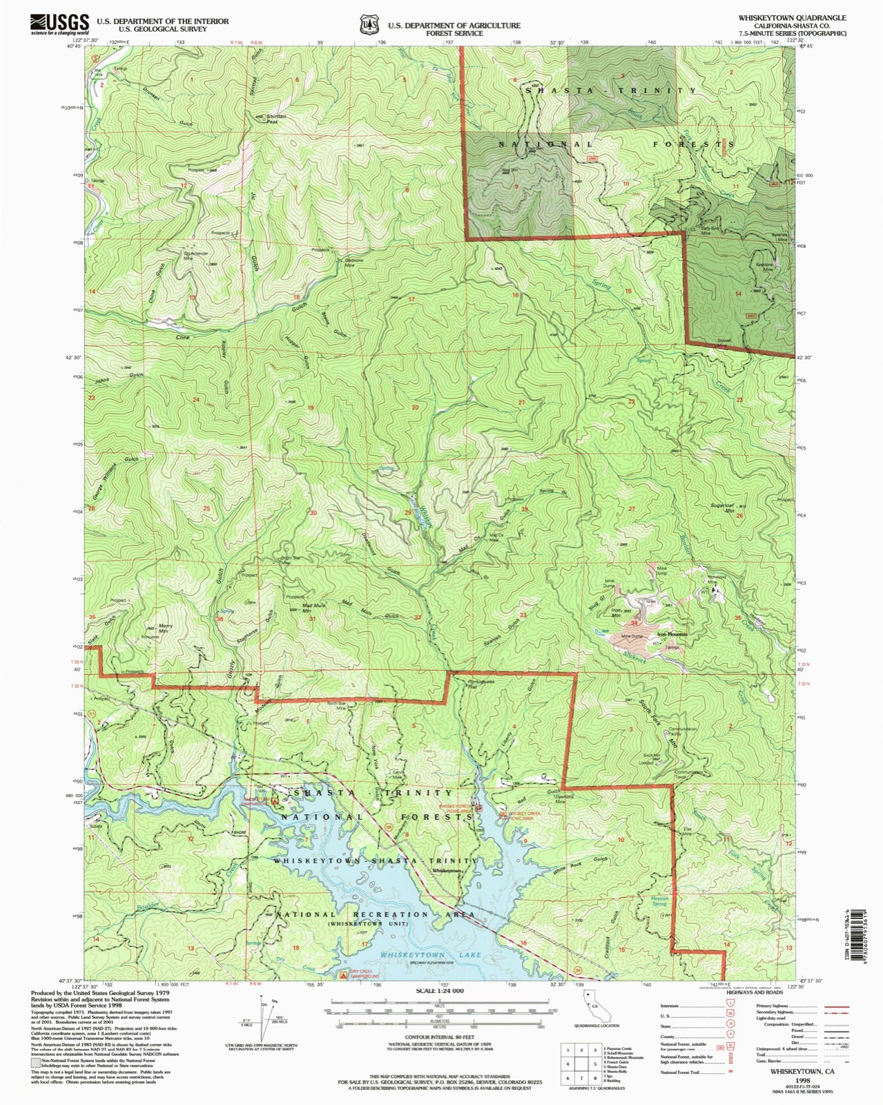 Topographic sheet of Iron Mountain, surveyed 1998