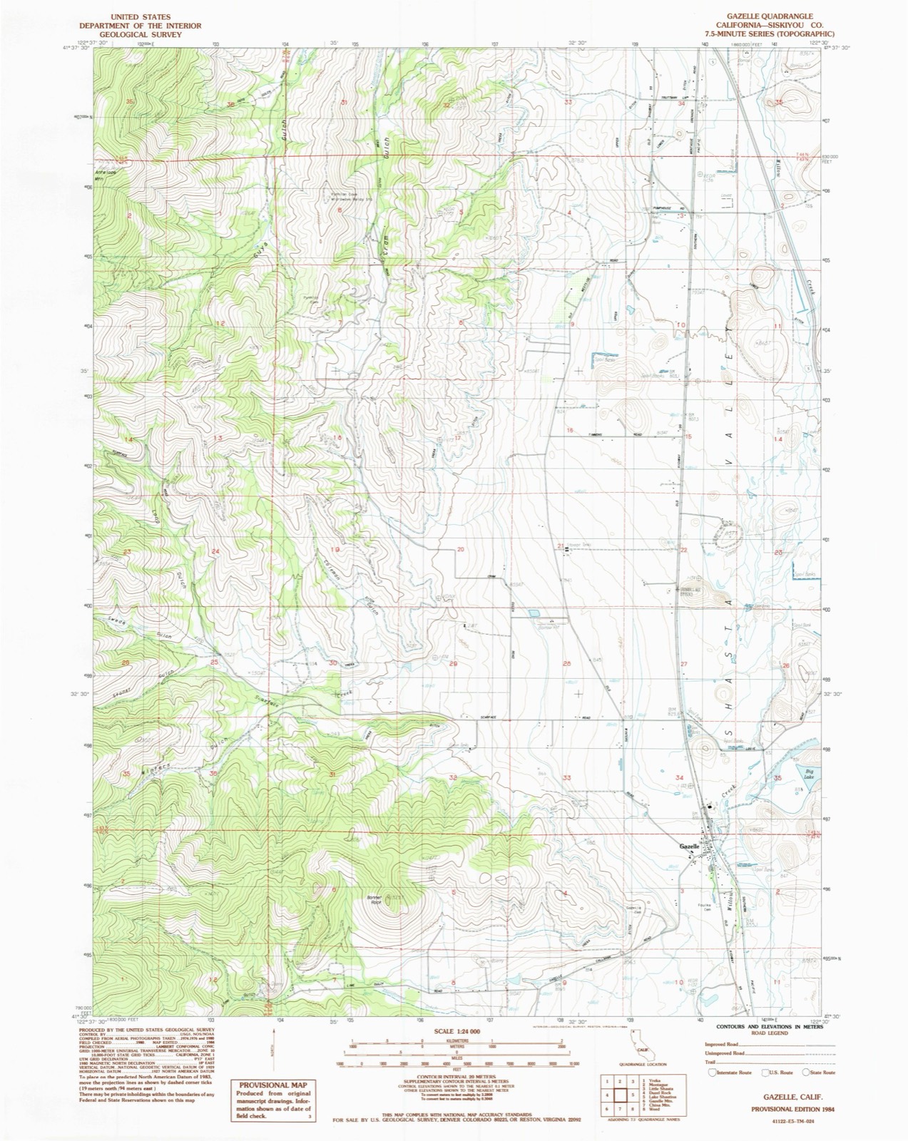 Topographic sheet of Gazelle, surveyed 1984