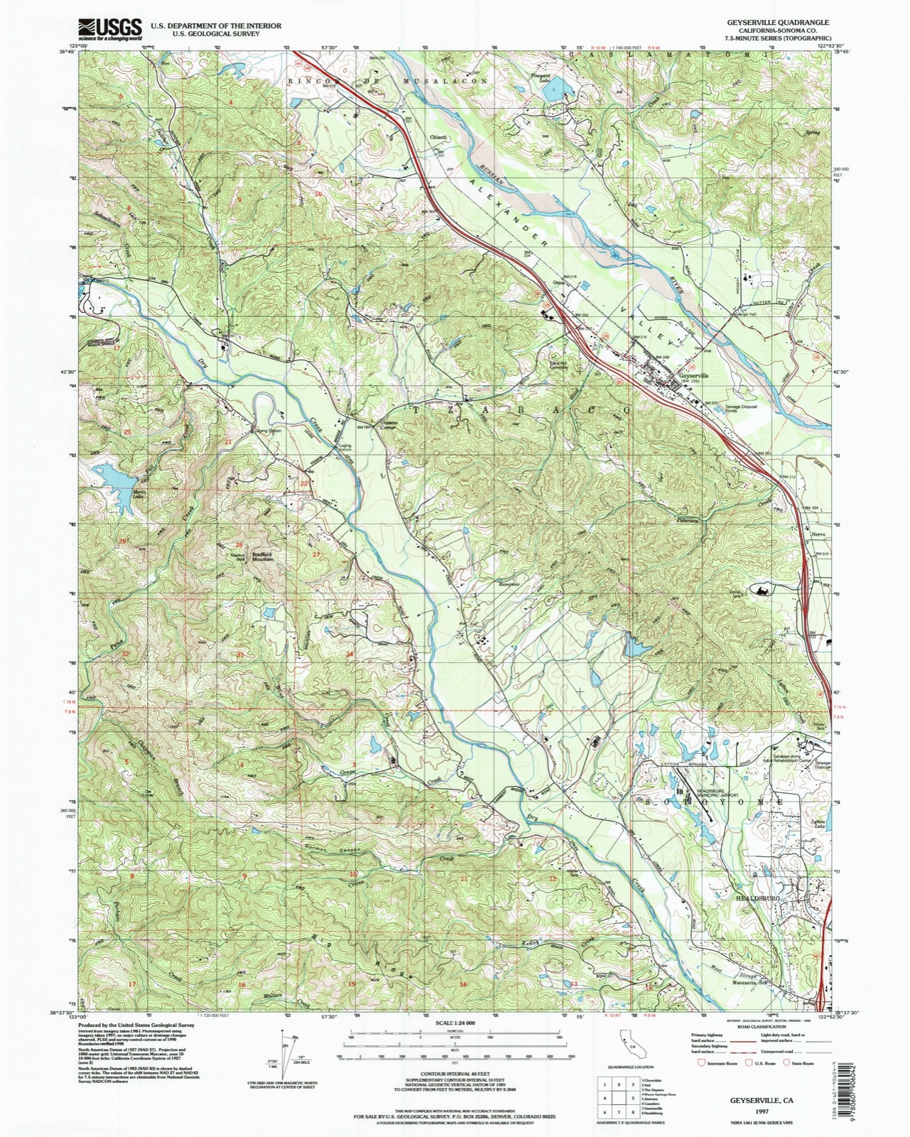 Topographic sheet of Nervo, surveyed 1997