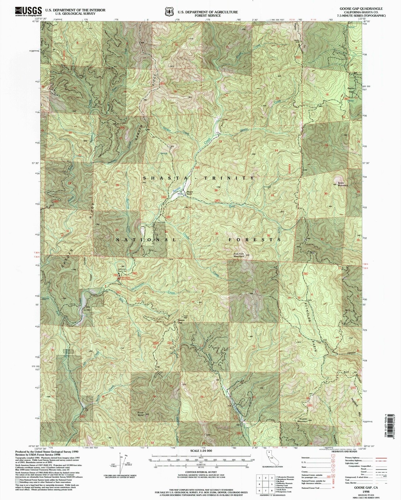 Topographic sheet of Kelly (historical), surveyed 1998
