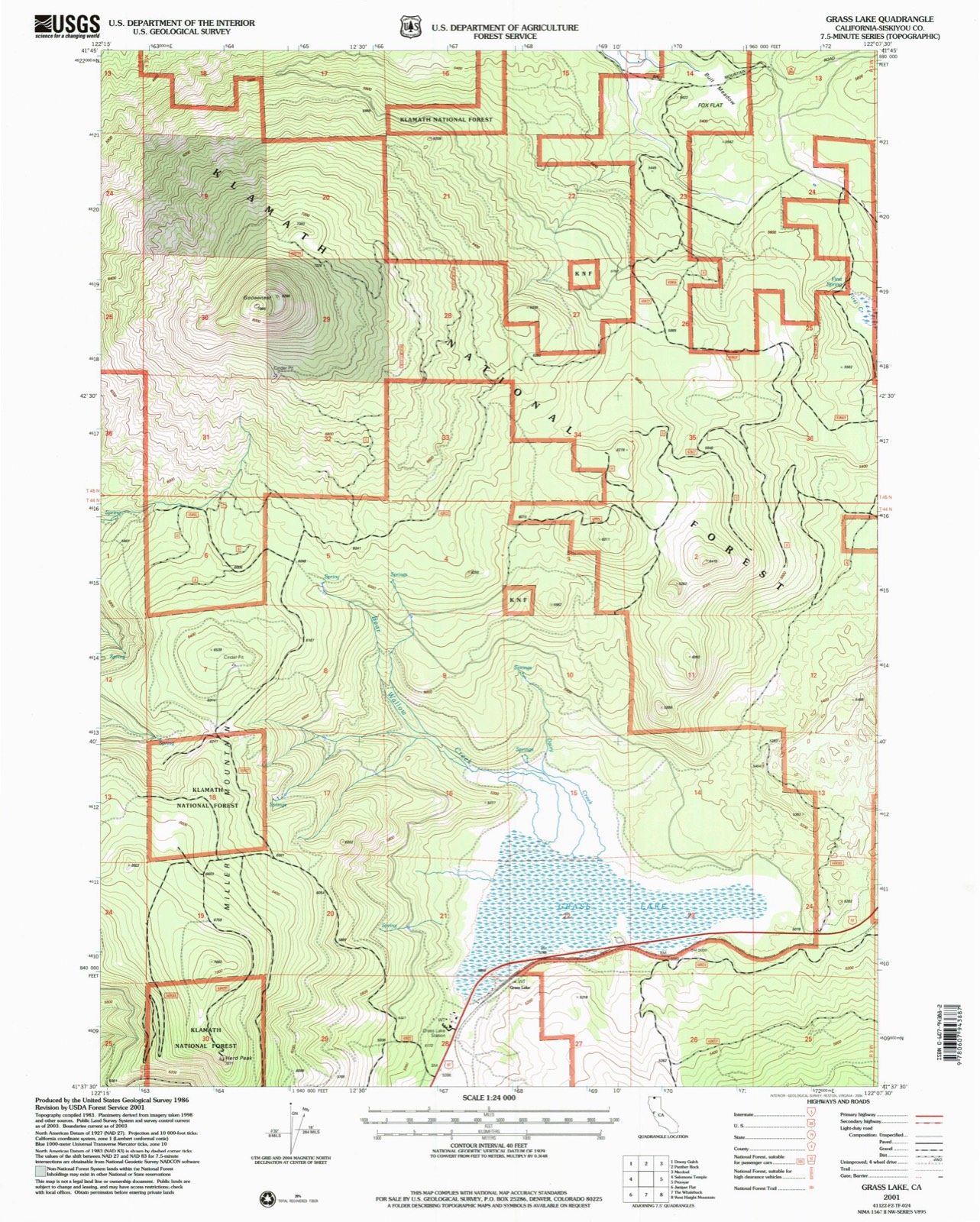 Topographic sheet of Grass Lake, surveyed 2001