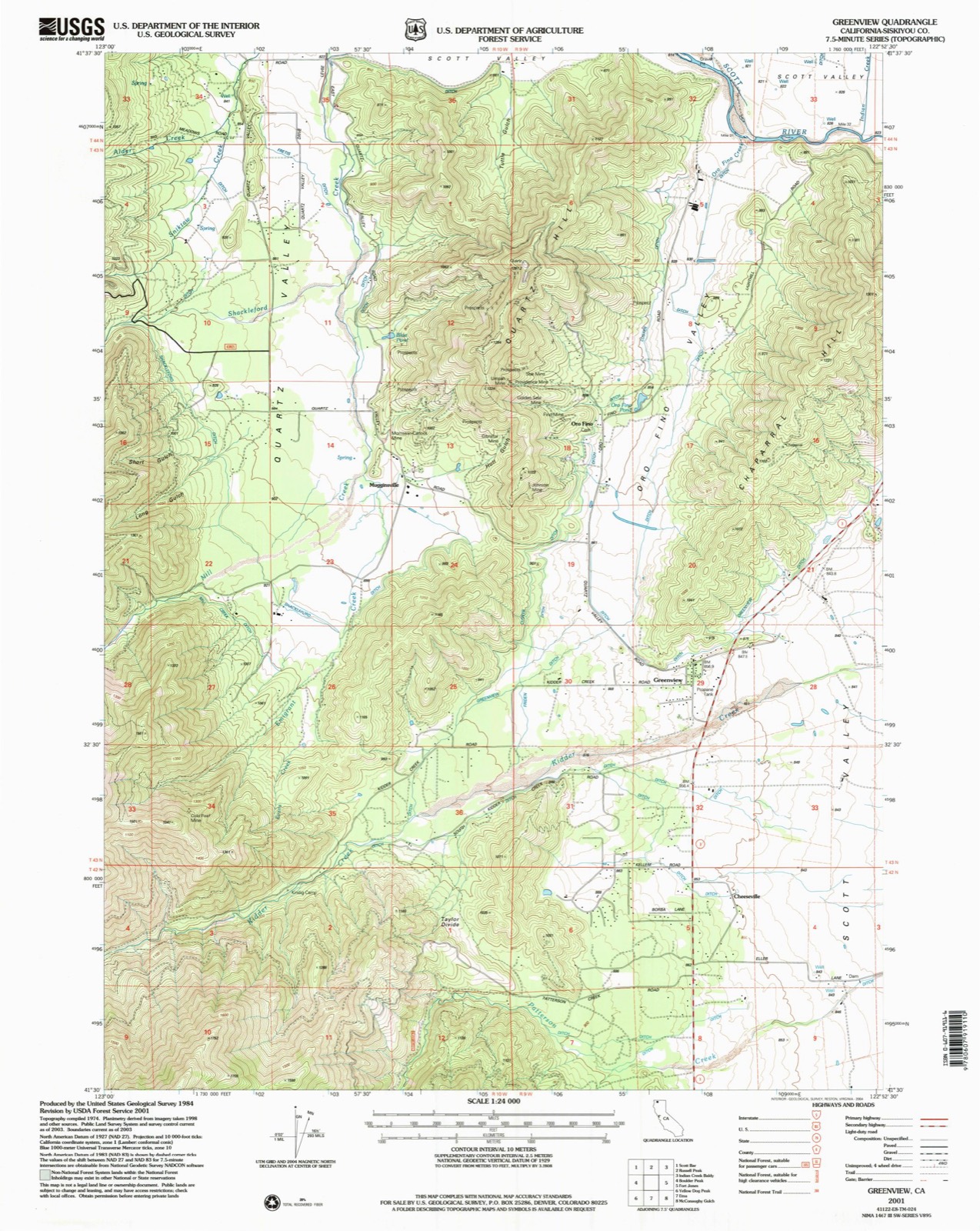 Topographic sheet of Greenview, surveyed 2001