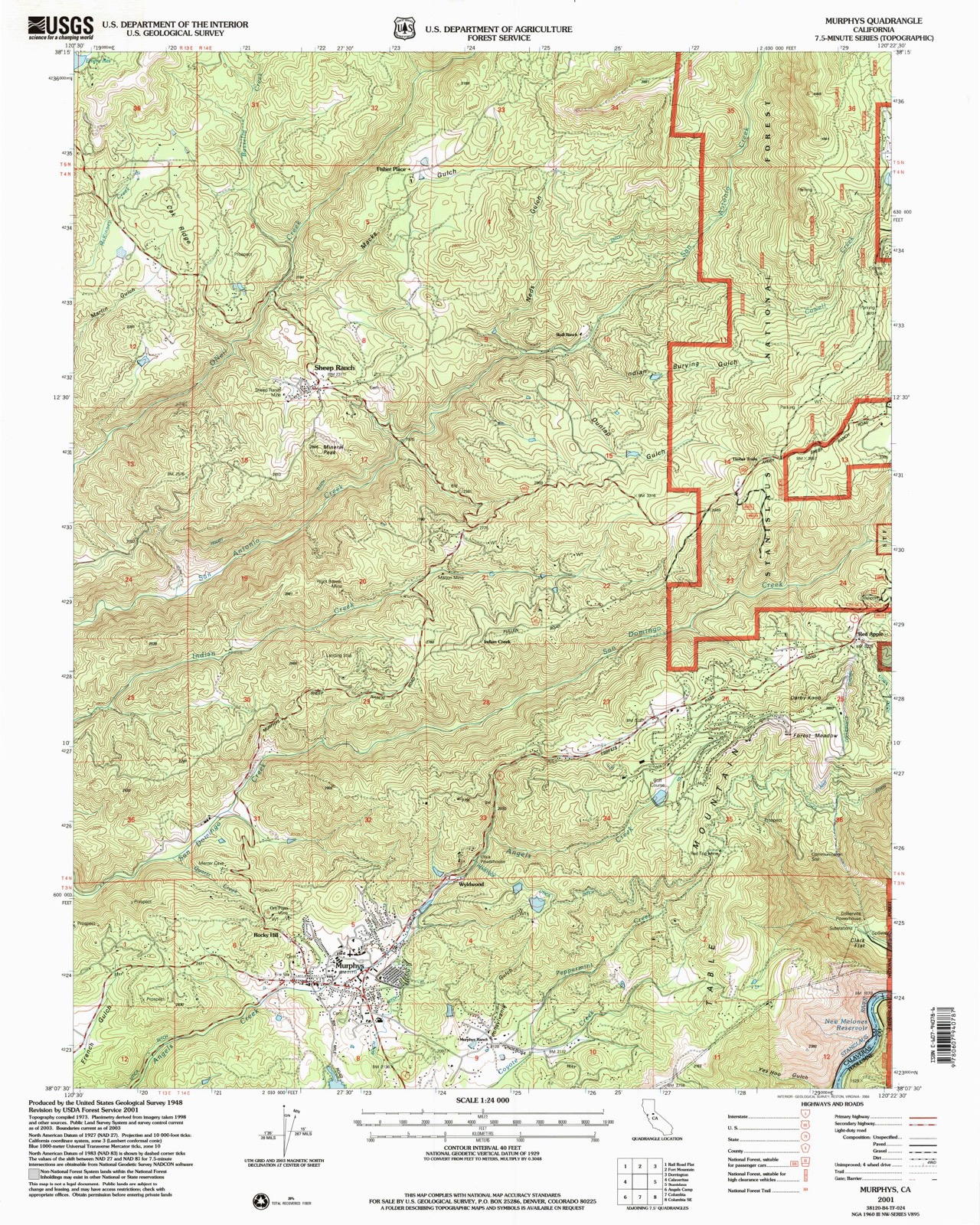 Topographic sheet of Cedar Vista, surveyed 2001
