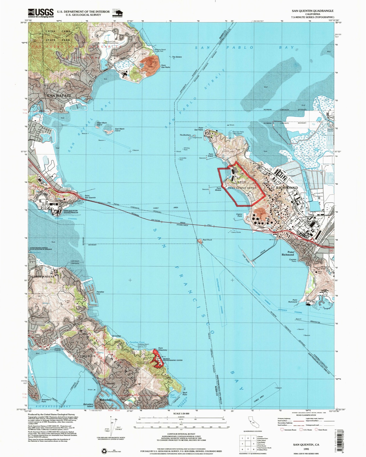 Topographic sheet covering Winehaven, surveyed 1995