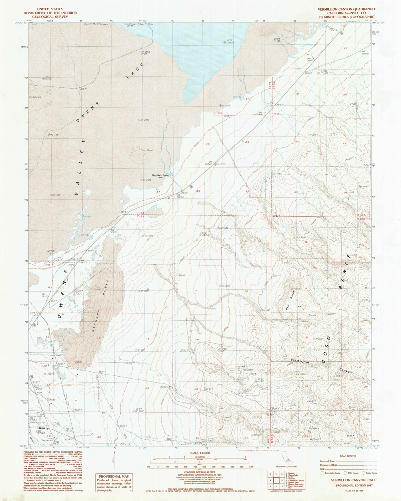 Topographic sheet of Grant, surveyed 1987