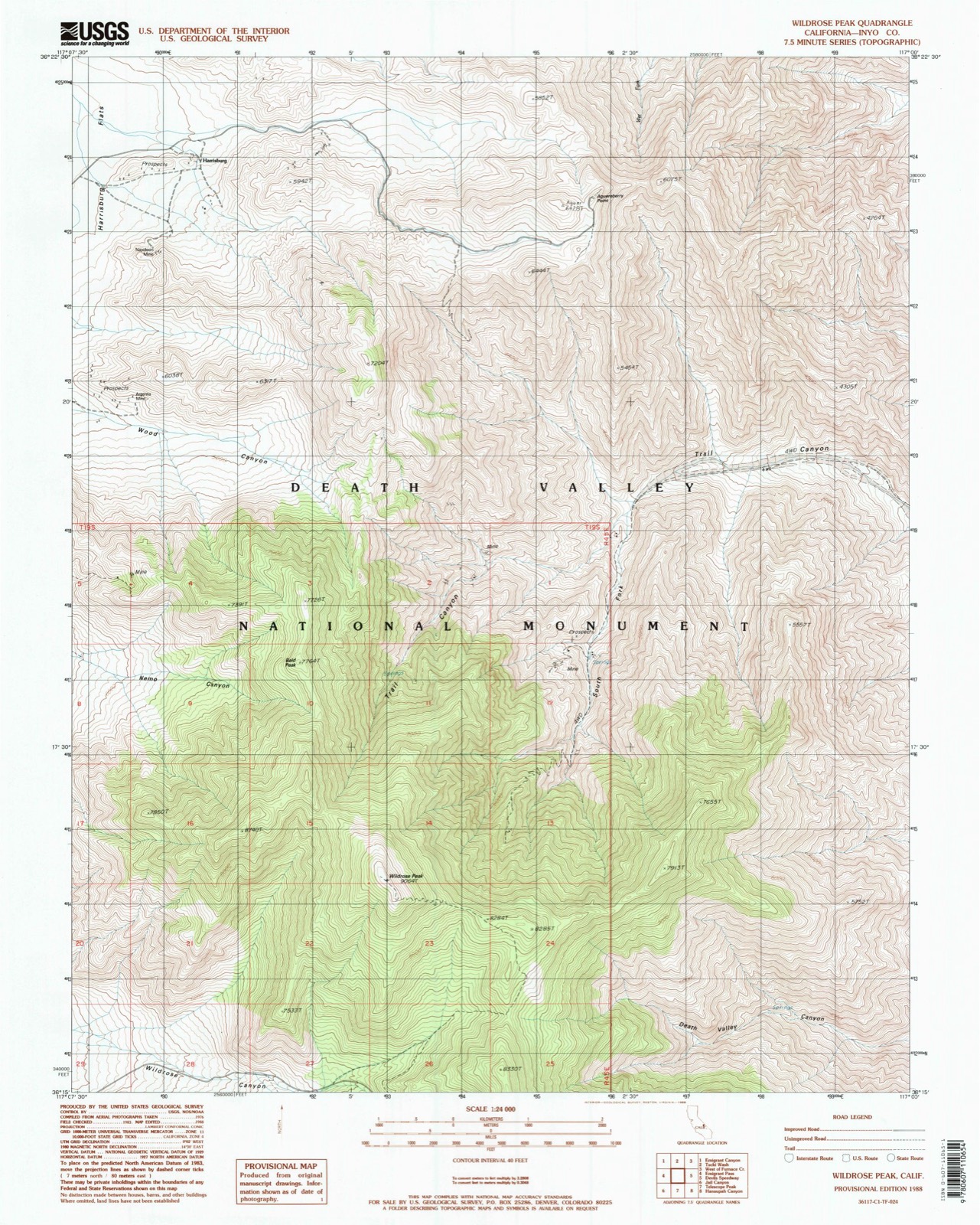 Topographic sheet of Harrisburg, surveyed 1988