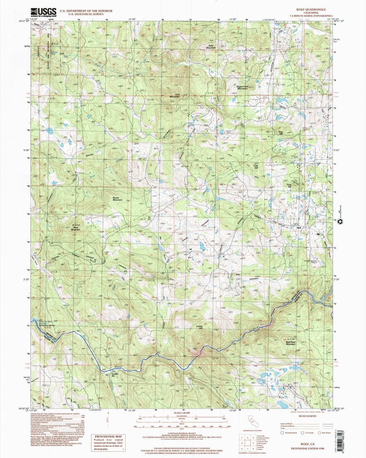 Topographic sheet of Wolf, surveyed 1998