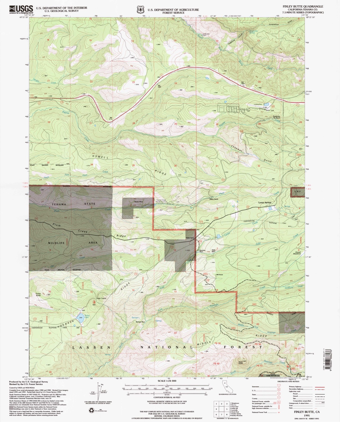 Topographic sheet of Finley Place, surveyed 1995