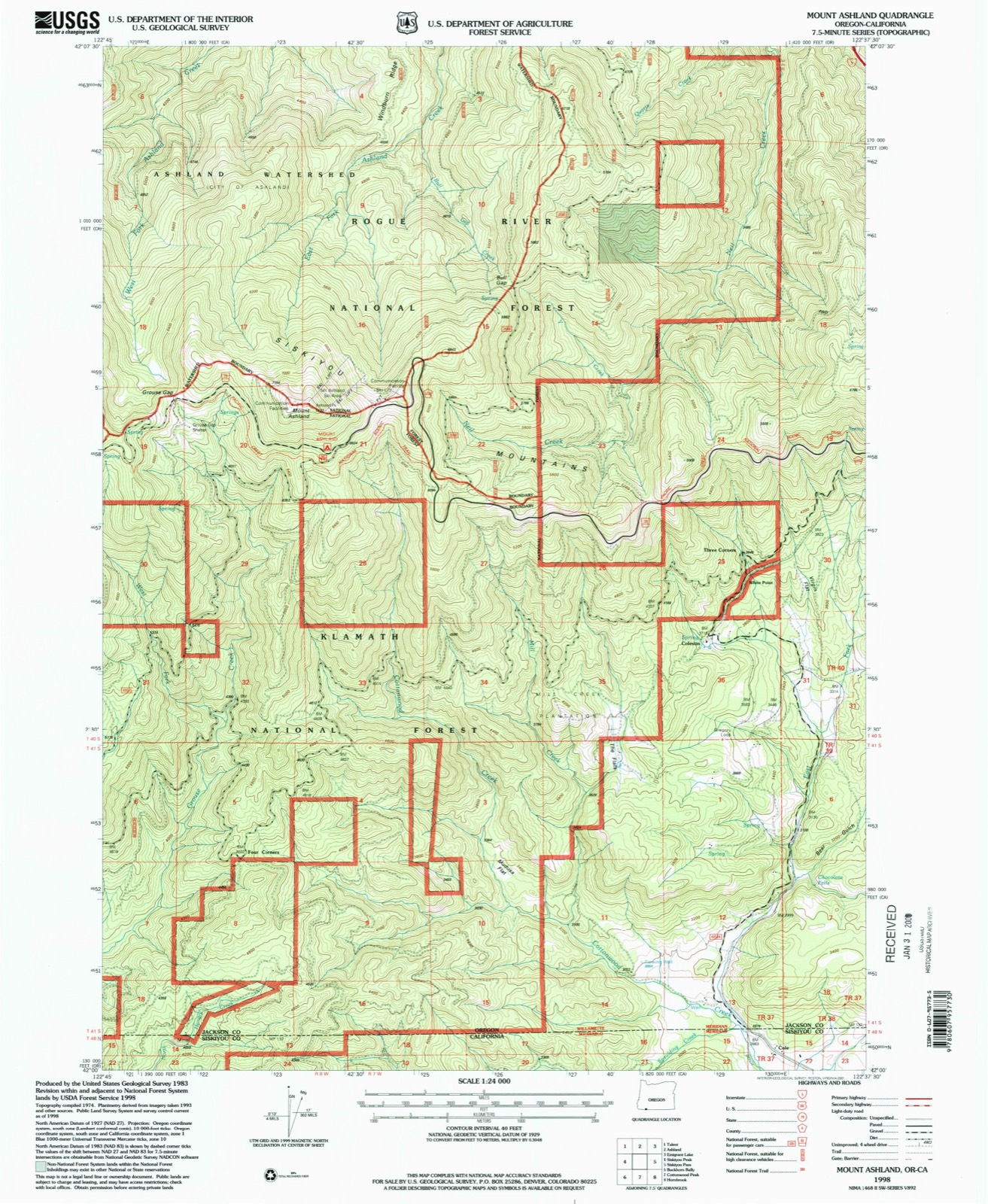 Topographic sheet of Cole, surveyed 1998