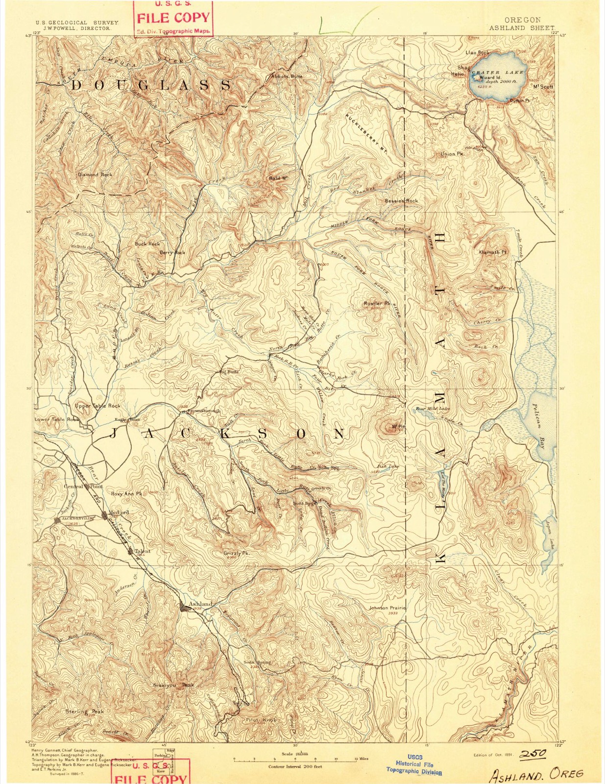 Topographic sheet of Cole, surveyed 1891