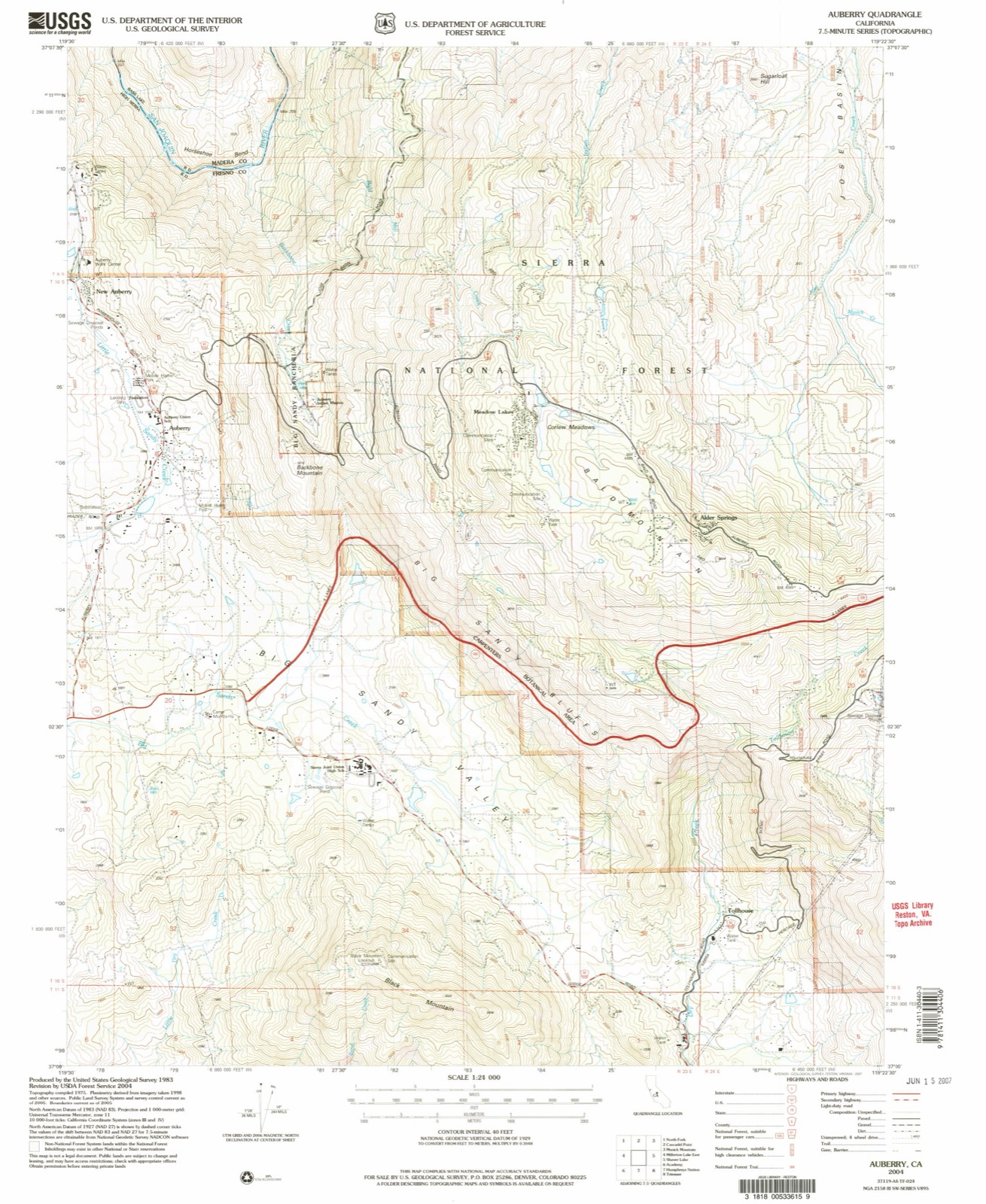 Topographic sheet of Tollhouse, surveyed 2004