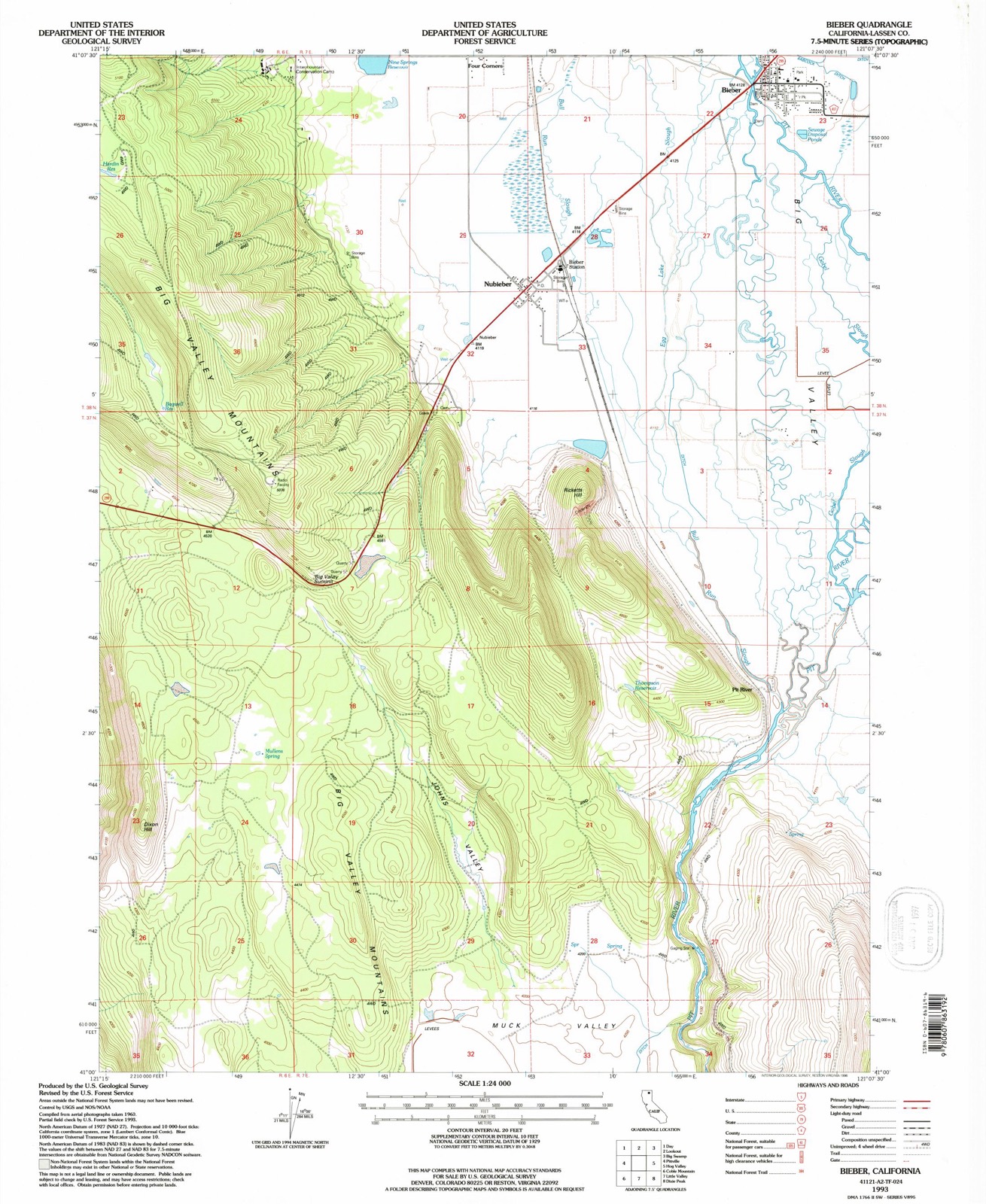 Topographic sheet of Nubieber, surveyed 1993