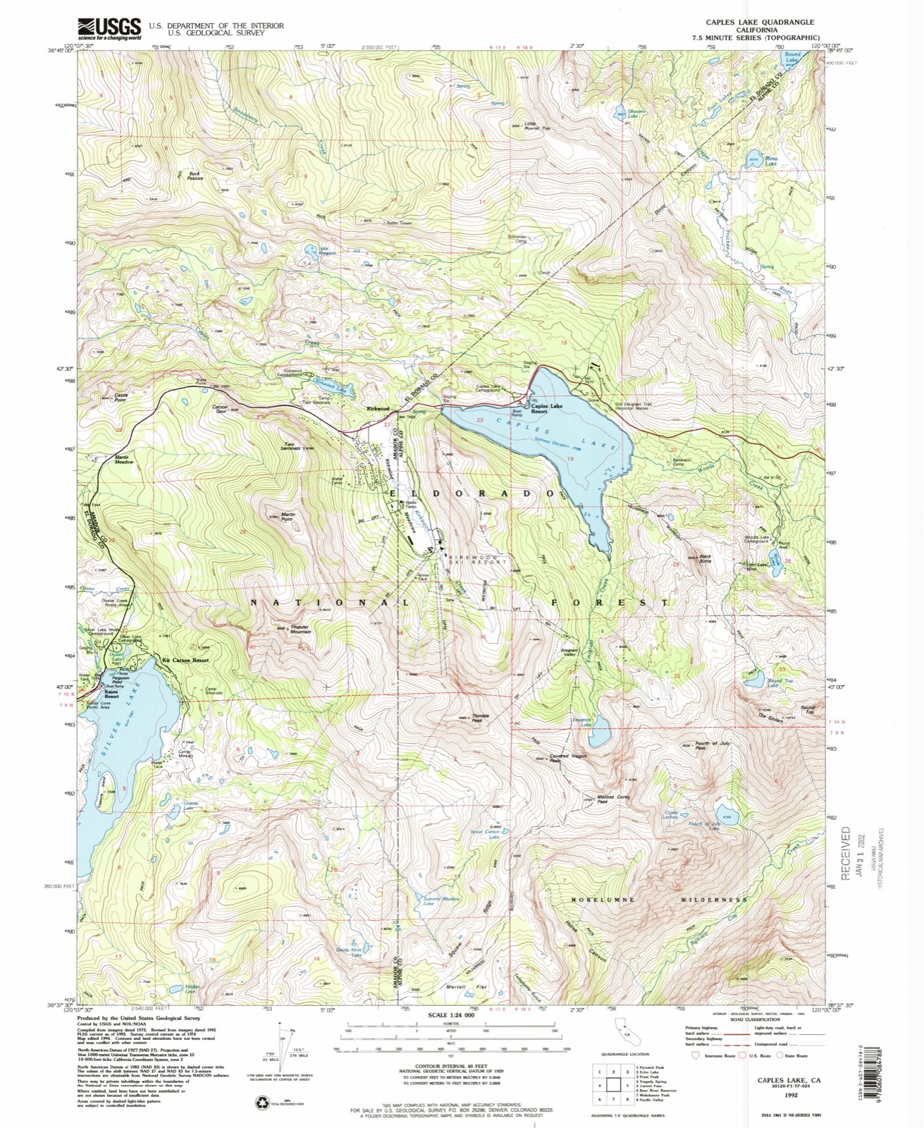 Topographic sheet of Kit Carson, surveyed 1992