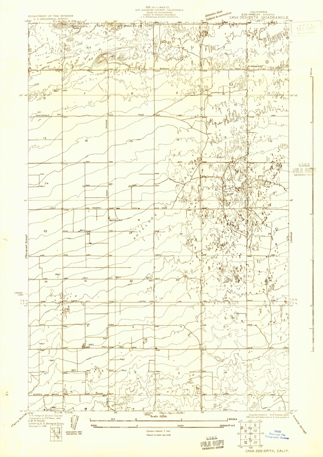 Topographic sheet of Redman, surveyed 1930