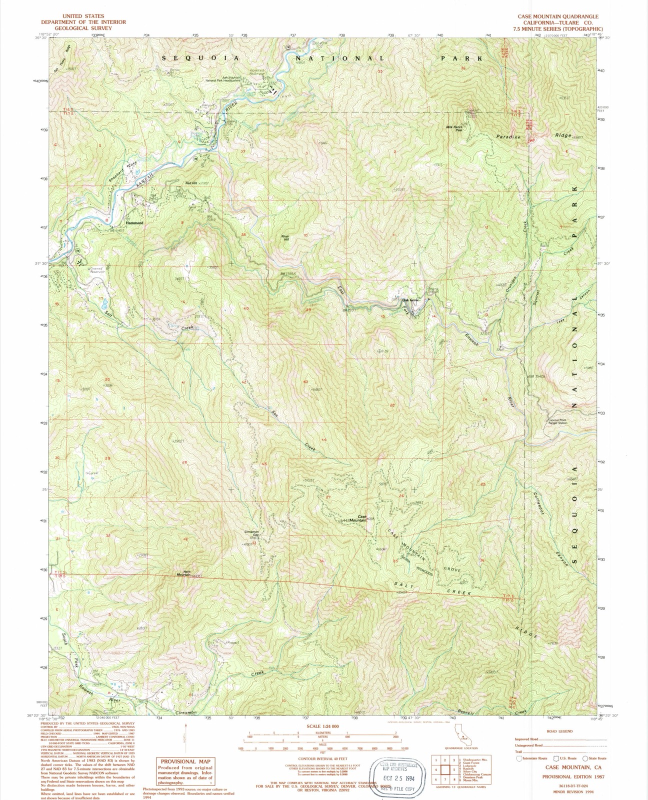 Topographic sheet of Hammond, surveyed 1987