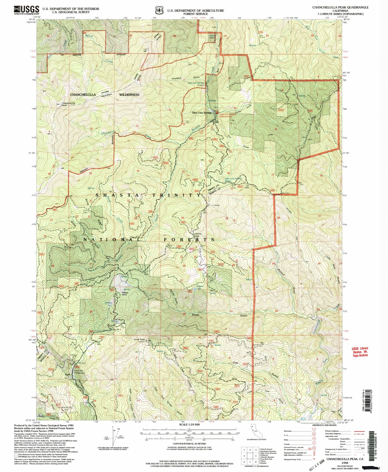 Topographic sheet of Knob, surveyed 1998