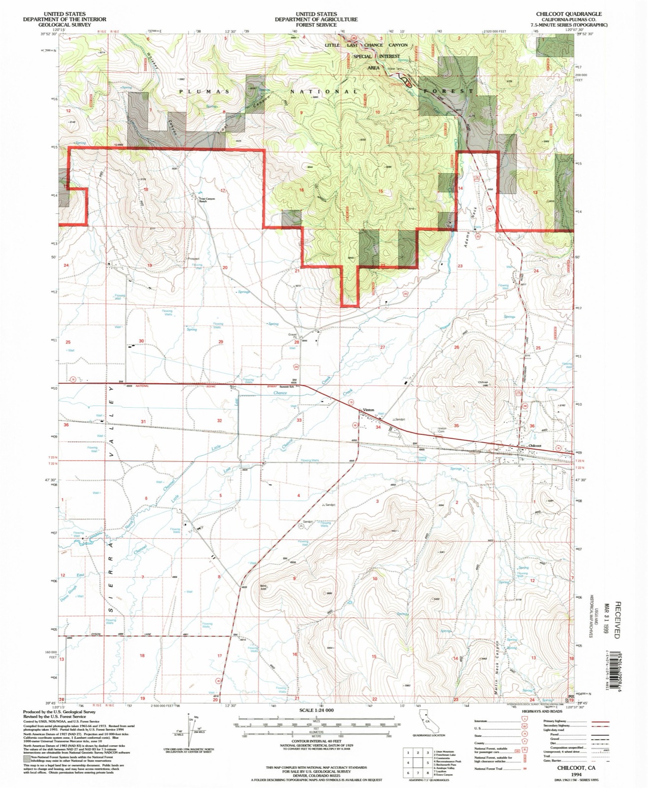 Topographic sheet of Chilcoot, surveyed 1994
