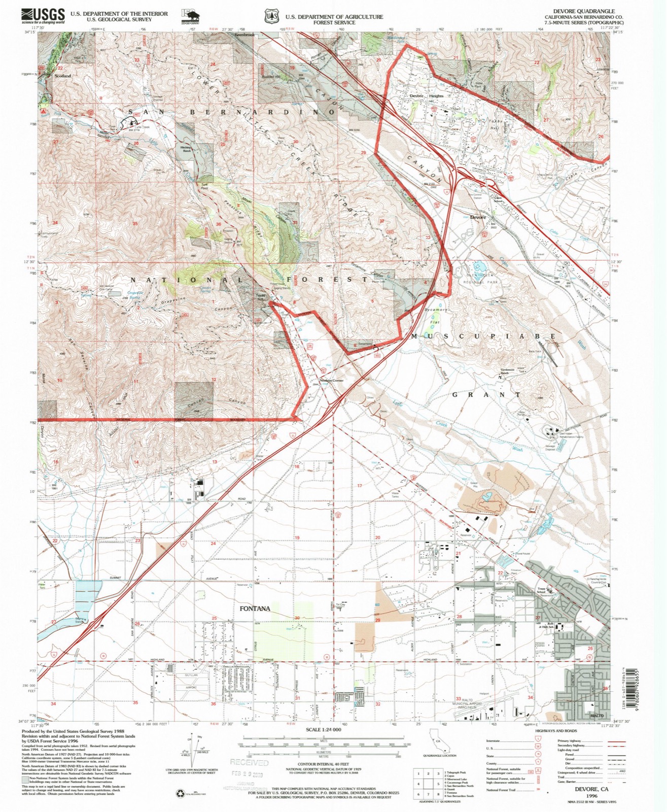 Topographic sheet of Keenbrook, surveyed 1996