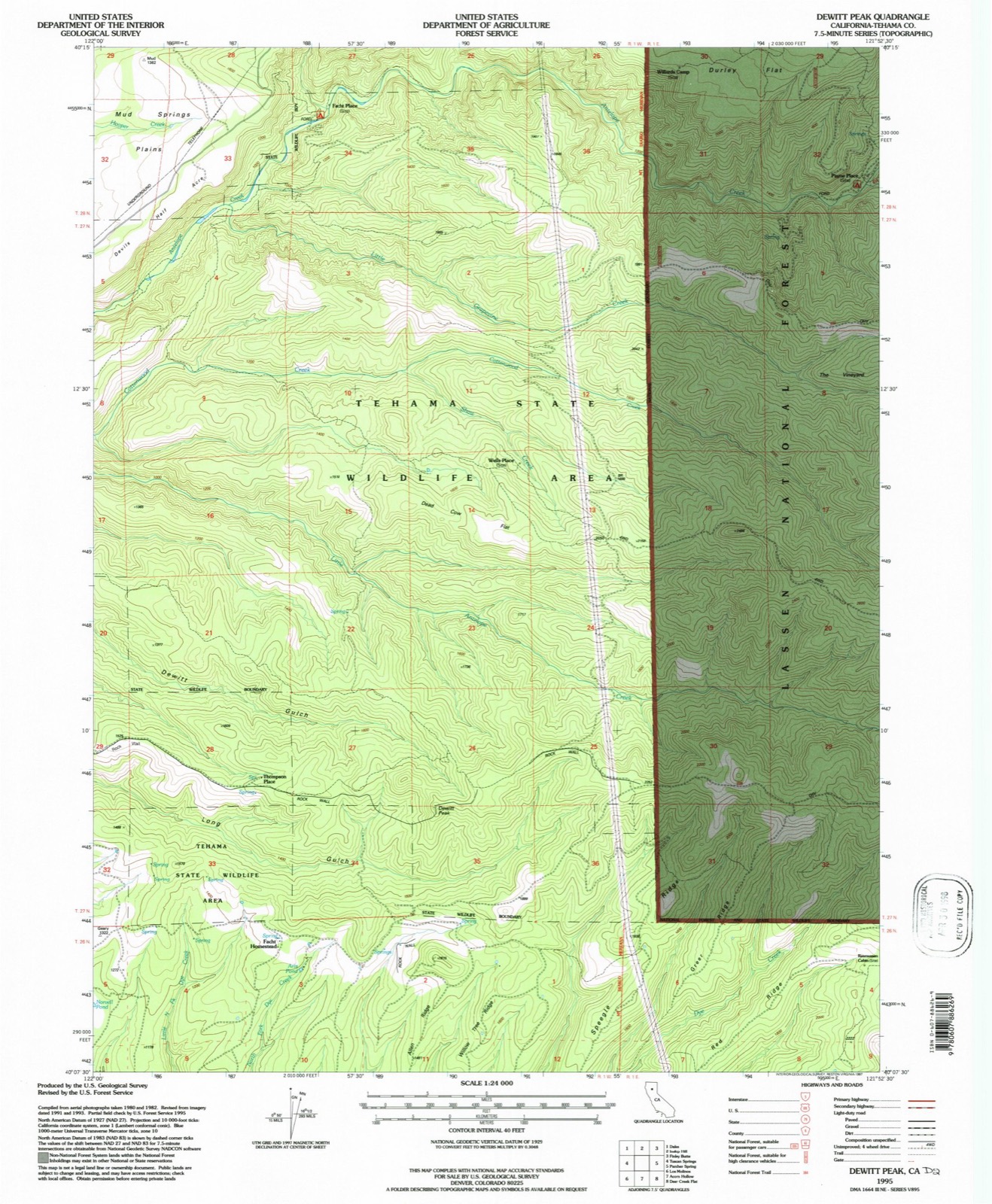 Topographic sheet of Payne Place, surveyed 1995