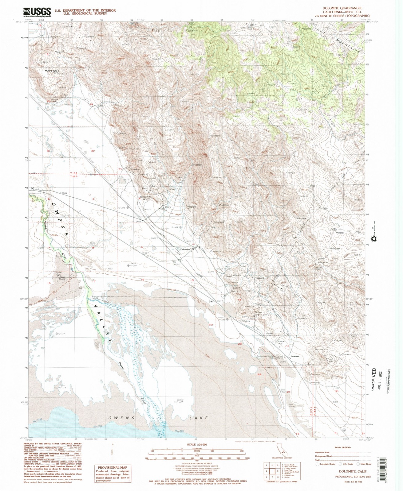 Topographic sheet of Swansea, surveyed 1987