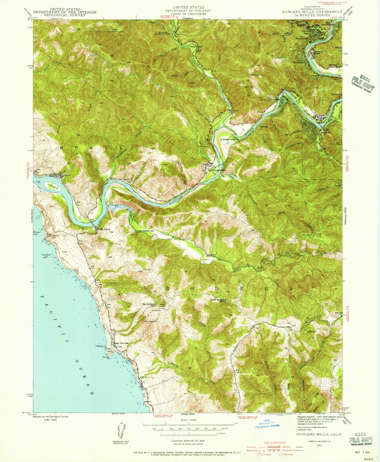 Topographic sheet of Guernewood, surveyed 1943