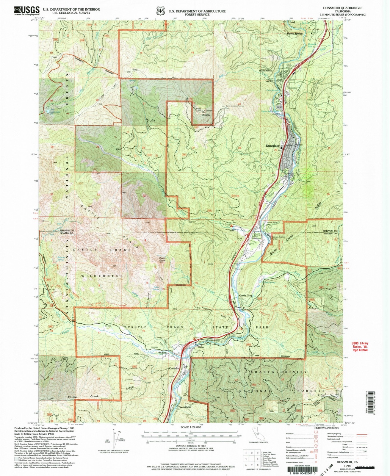 Topographic sheet of Dirigo, surveyed 1998