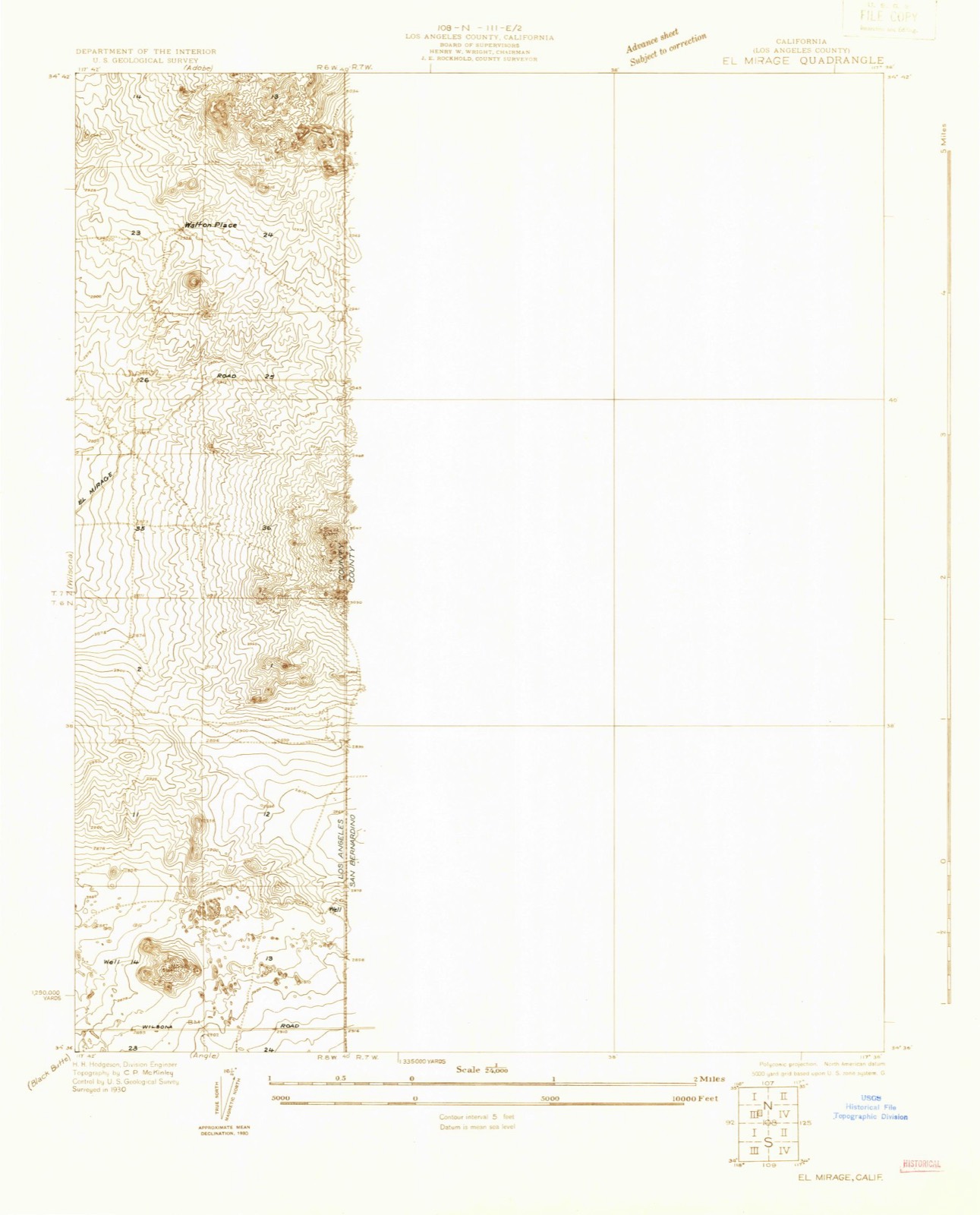 Topographic sheet of Walton Place (historical), surveyed 1930