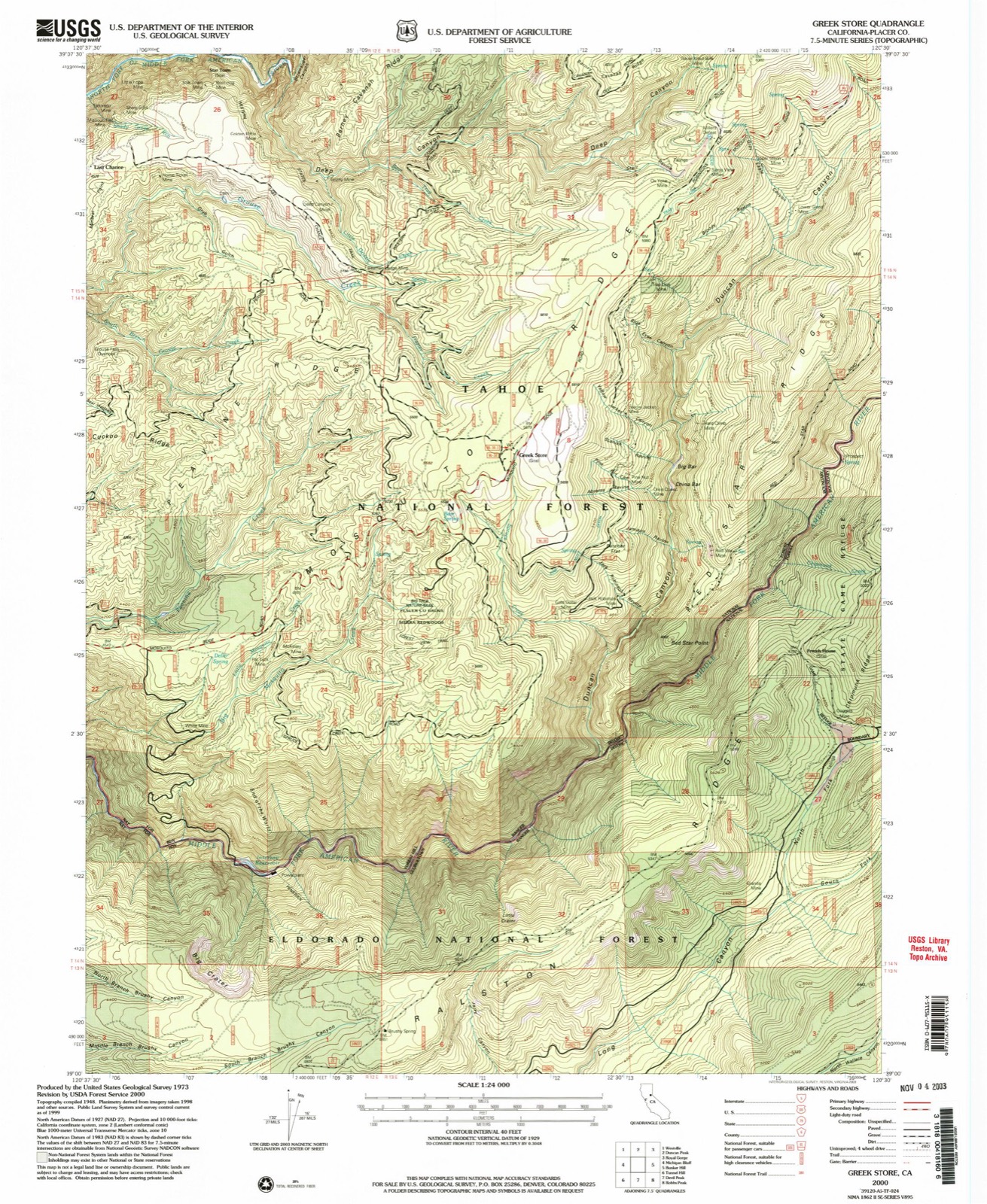 Topographic sheet of Last Chance, surveyed 2000