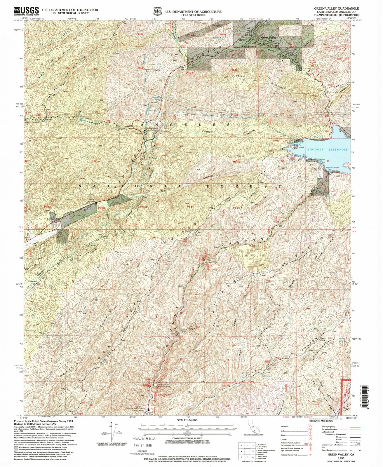 Topographic sheet of Las Cantilles, surveyed 1995