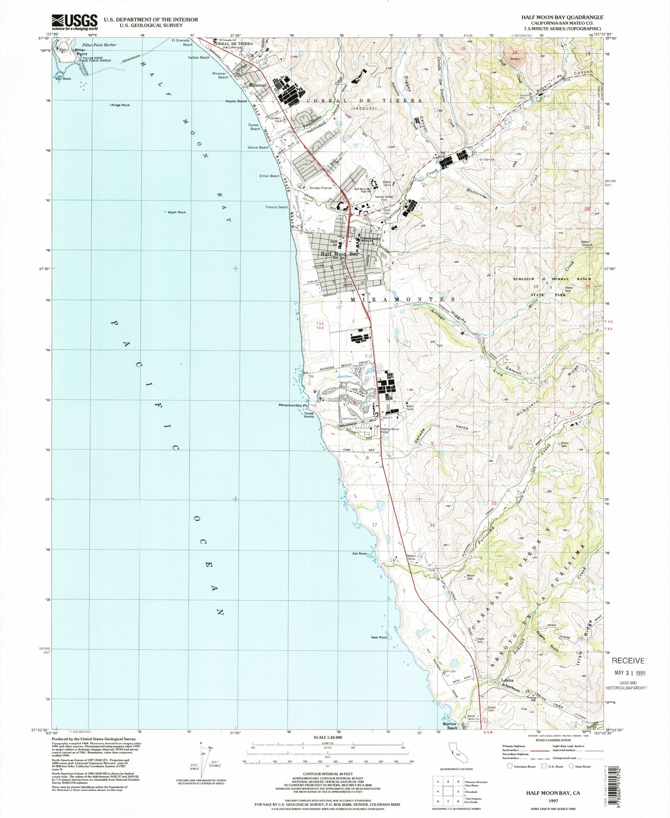 Topographic sheet of Miramar, surveyed 1997
